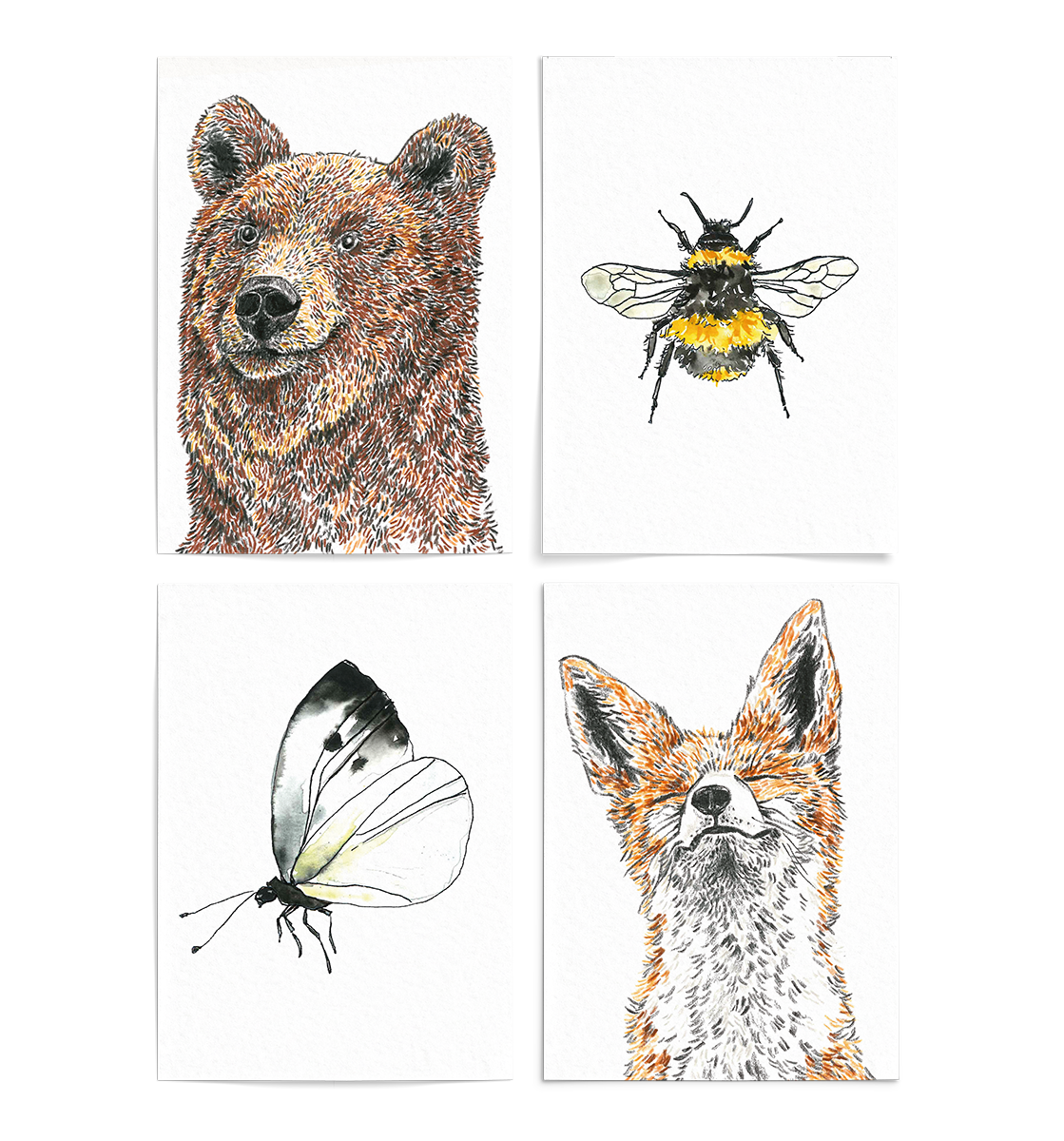 Set 4 Cards - Animals