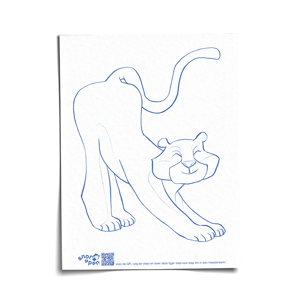 Tijger kleuren / Stap-Voor-Stap (GRATIS!) (Printbare download)