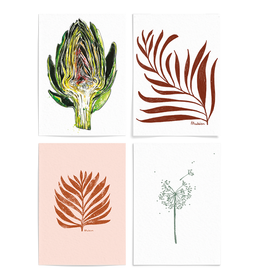 Set 4 Kaarten - Planten