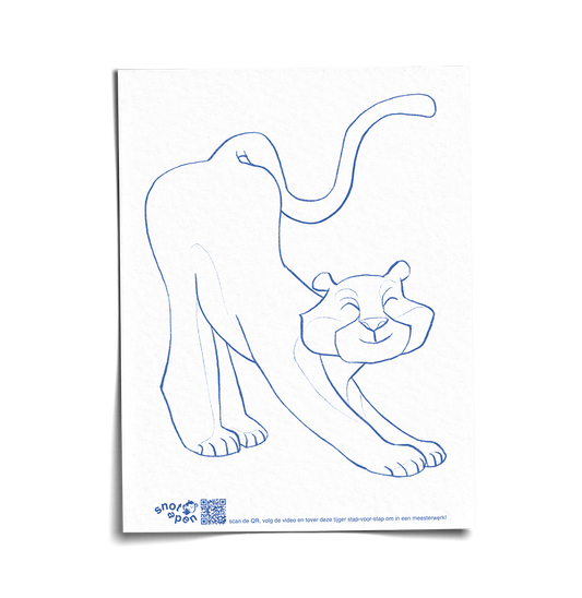 Tijger kleuren / Stap-Voor-Stap (GRATIS!) (Printbare download)